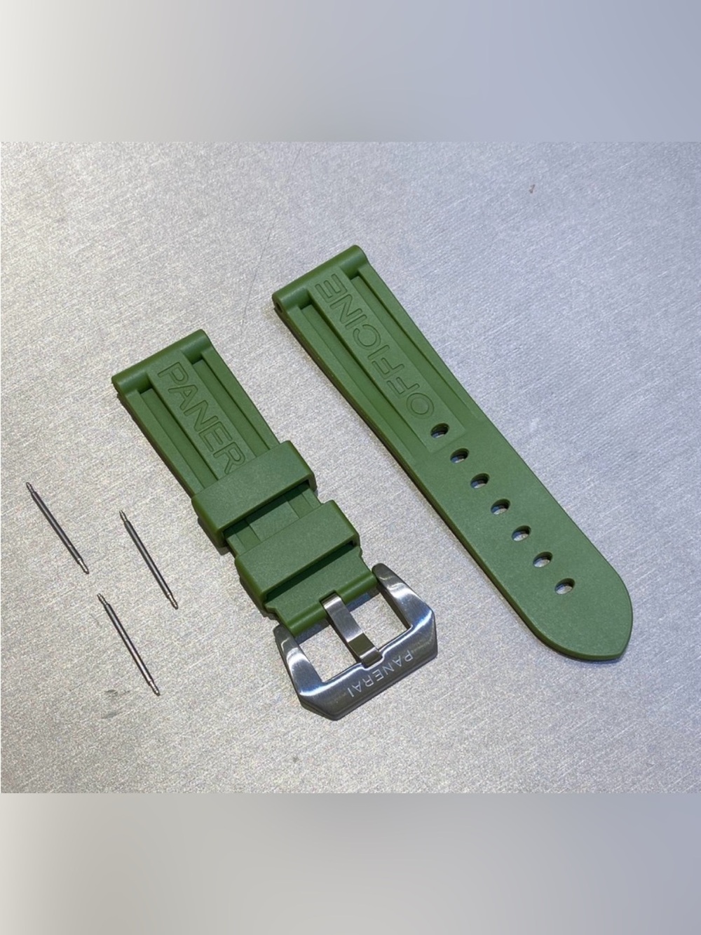 NEW Panerai Rubber Strap 24mm W/ Buckle In GREEN